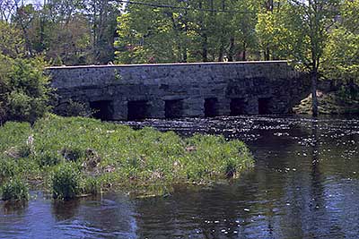 The Historic Nemasket Street Bridge from Oliver Mill Park