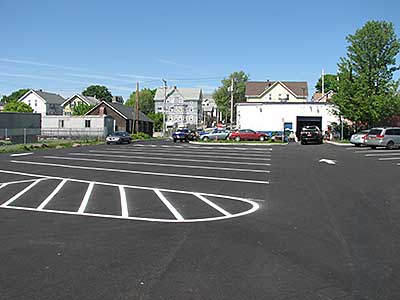 The Parking Lot for the Gano Park Boat Ramp